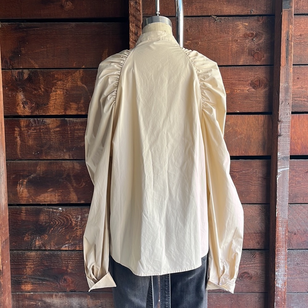 Fierce Voluminous Rouched Sleeve Button-up - Picture 5 of 6